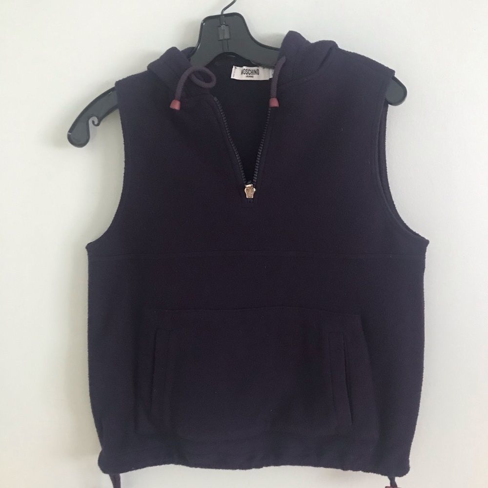 Moschino Jeans Fleece Hoody Sleeveless